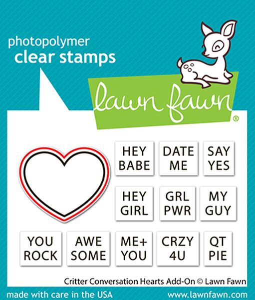 Lawn Fawn Critter Conversation Hearts Add-On Lawn Cuts