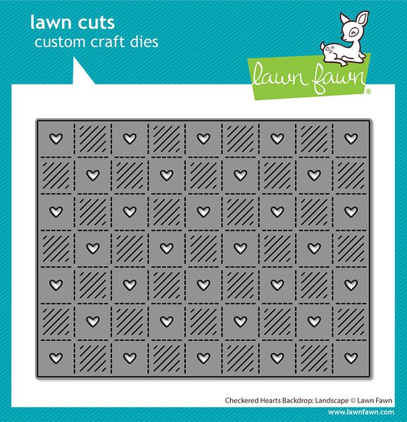 Lawn Fawn Checkered Hearts Backdrop: Landscape