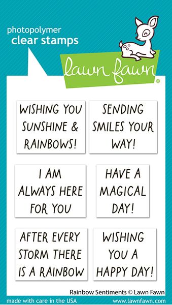 Lawn Fawn Rainbow Sentiments Clear Stamp Set