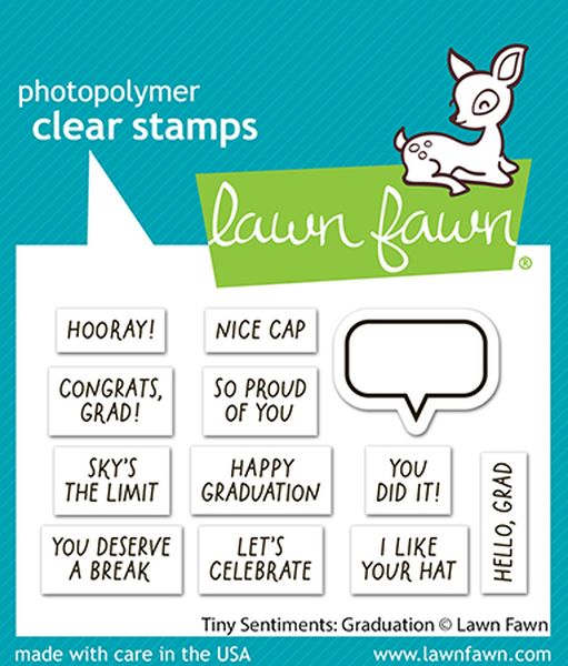 Lawn Fawn Tiny Sentiments: Graduation Clear Stamp Set