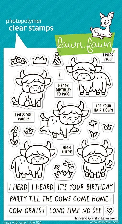 Lawn Fawn Highland Cows! Clear Stamp Set