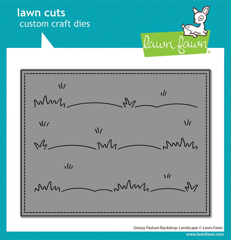 Lawn Fawn Grassy Pasture Backdrop: Landscape Die