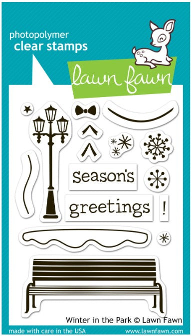 Lawn Fawn Winter in the park stamp set