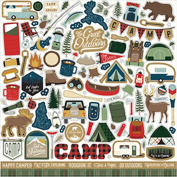 Let's Go Camping Element Sticker