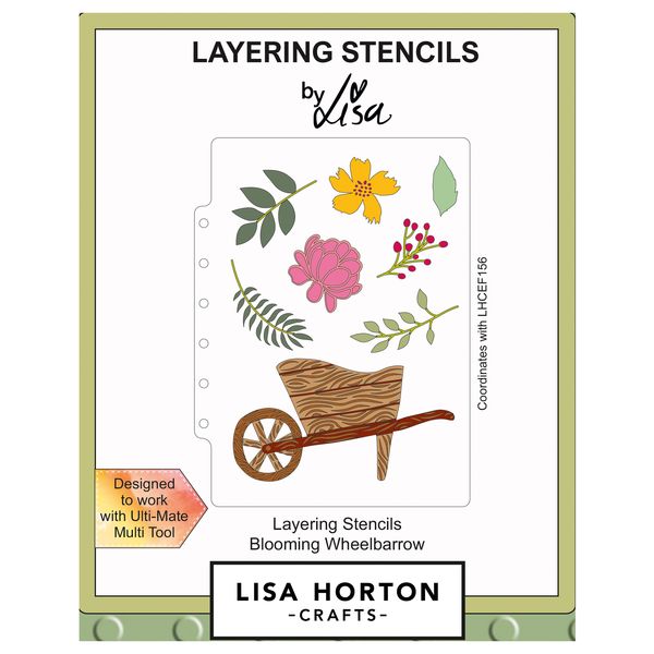 Lisa Horton Crafts Blooming Wheelbarrow Layering Stencils