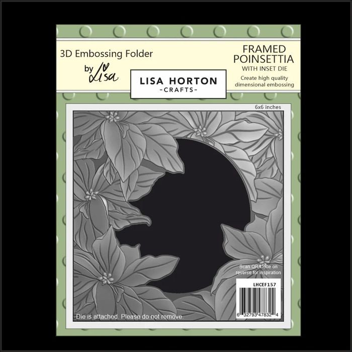 Lisa Horton Crafts Framed Poinsettia 6x6 3D Embossing Folder With Inset Die