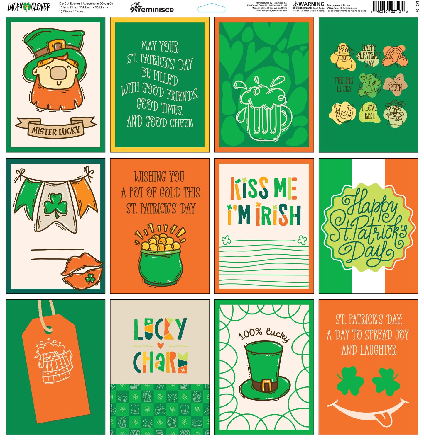Reminisce Lucky Clover 12x12 Sticker
