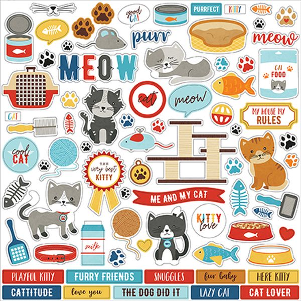 I Love My Cat Element Sticker