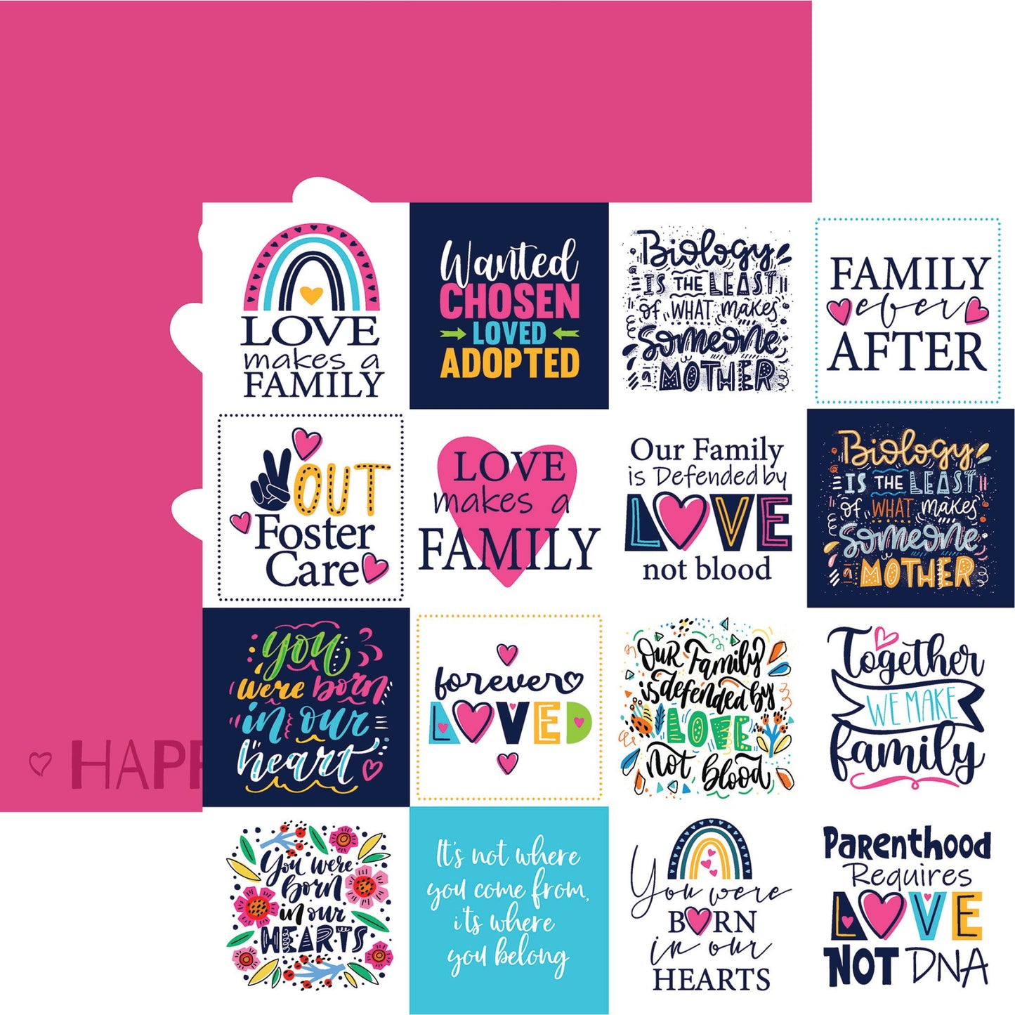 Reminisce Love Makes a Family: Love DS Paper (1 Sheet)