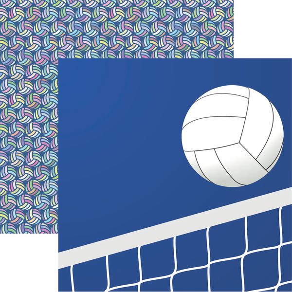 Reminisce Let's Play Volleyball: Volleyball 3 12X12 DS Paper (1 Sheet)