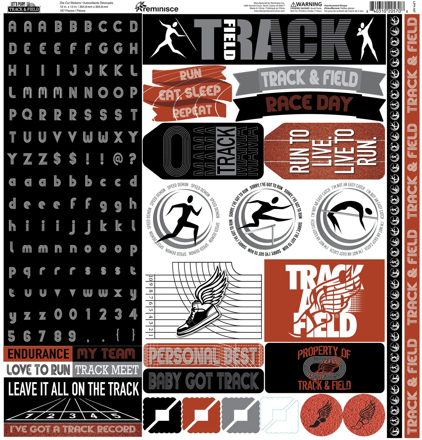 Reminisce LET'S PLAY! Track and Field 12X12 Sticker