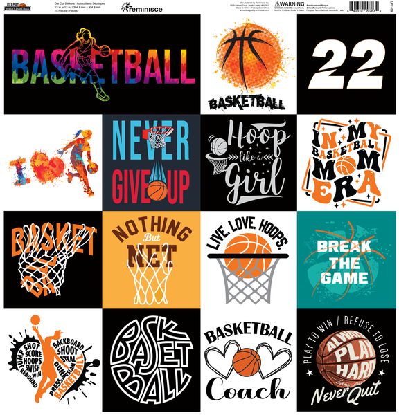 Reminisce Let's Play Women's Basketball 12x12 Sticker