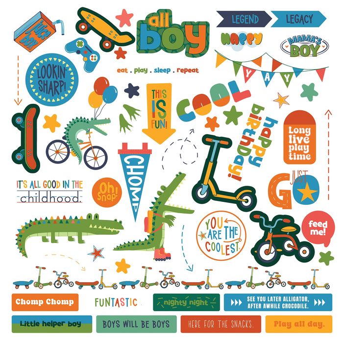 PhotoPlay Later Gator Elements 12"X12" Stickers