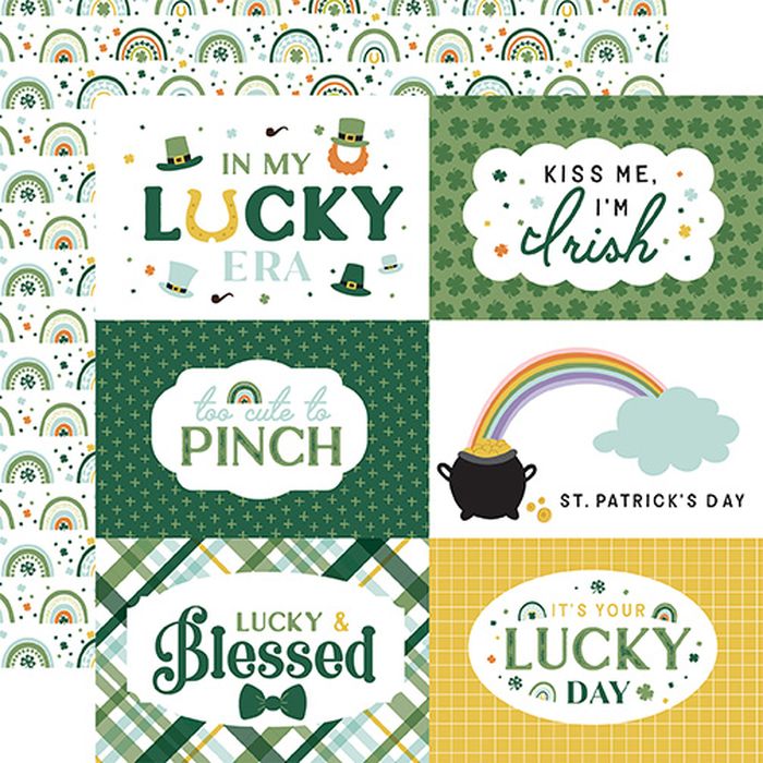 Echo Park: Lucky Charm 6x4 Journaling Cards 12x12 DS Patterned Paper (1 Sheet)