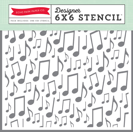 Musical Notes 6x6 Stencil Set