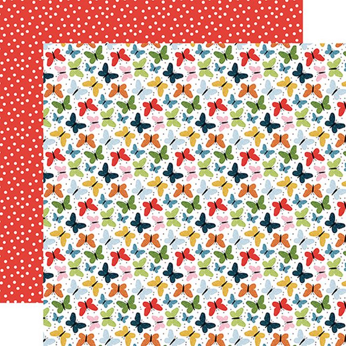 Echo Park - Little Things Mean A Lot Bright Butterflies 12x12 DS Patterned Paper (1 Sheet)