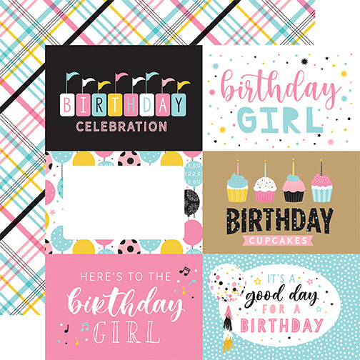 Echo Park Magical Birthday Girl: 6X4 Journaling Cards (1 Sheet)