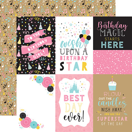 Echo Park Magical Birthday Girl: 4X6 Journaling Cards (1 Sheet)