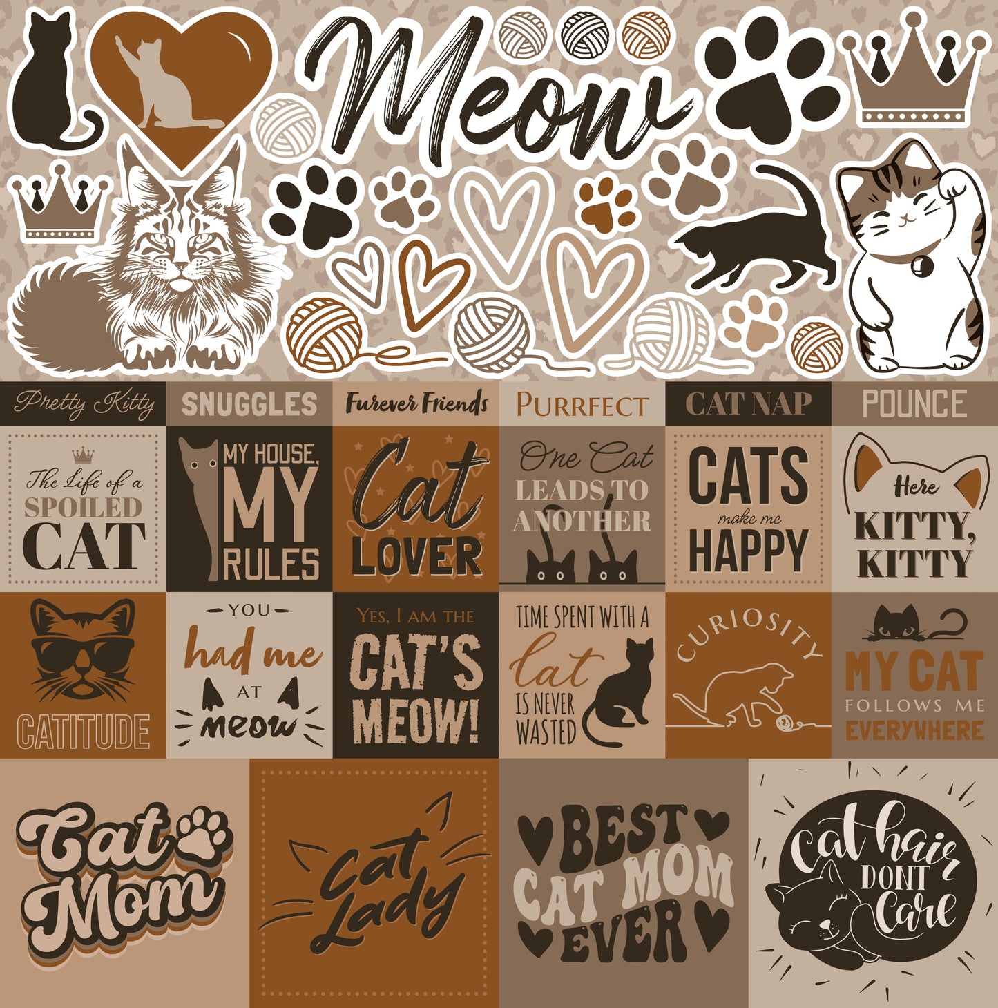 Reminisce Meow Majesty 12x12 Sticker