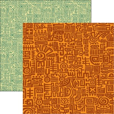 Reminisce Mexico: Orange Doodle DS Paper (1 Sheet)