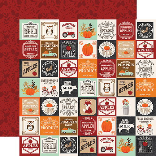 Echo Park My Favority Fall Farm Squares DS Paper (1 Sheet)