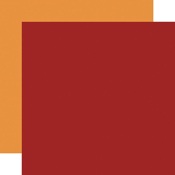 Echo Park My Favority Fall Red / Lt. Orange -Coordinating Solid DS Paper (1 Sheet)