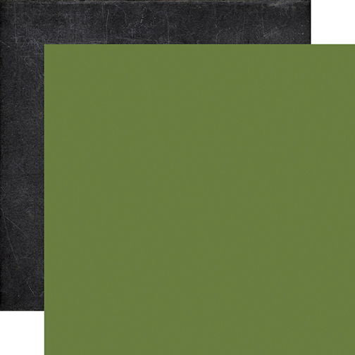 Echo Park My Favority Fall Green / Chalkboard -Coordinating Solid DS Paper (1 Sheet)