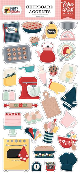Echo Park Mom's Kitchen 6x13 Chipboard Accents