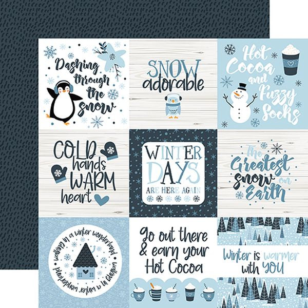 Echo Park Magic of Winter: 4x4 Journaling Cards (1 Sheet)