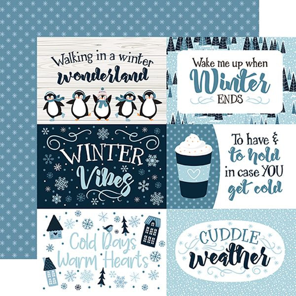Echo Park Magic of Winter: 6x4 Journaling Cards (1 Sheet)
