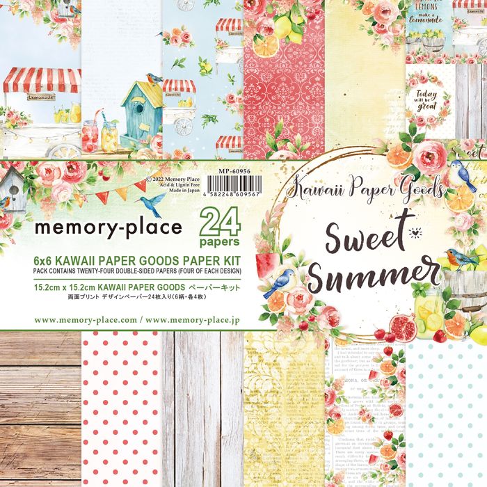 Memory Place Kawaii Paper Goods Paper Pack 6"X6" 24/Pkg-Sweet Summer, 6 Designs/4 Each