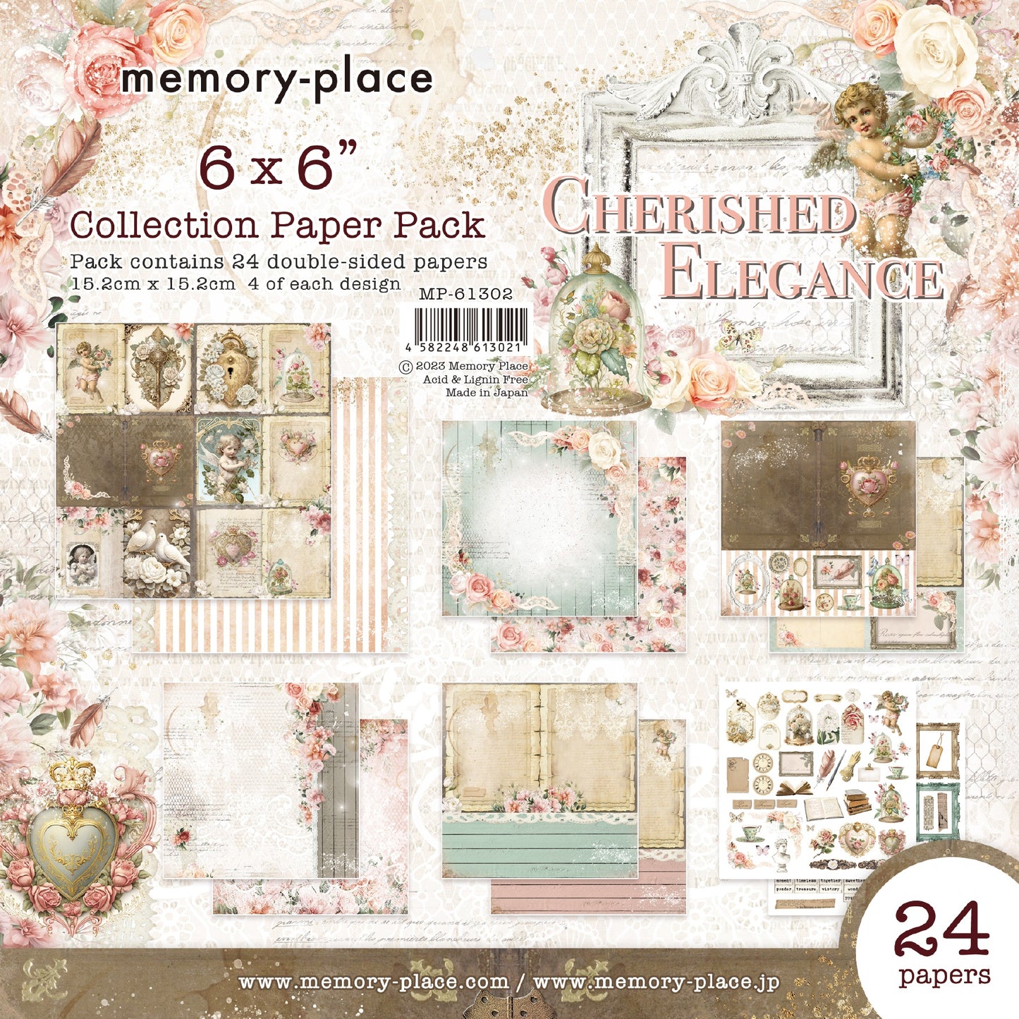 Cherished Elegance Double-Sided Paper Pack 6"X6" 24/Pkg-Cherished Elegance