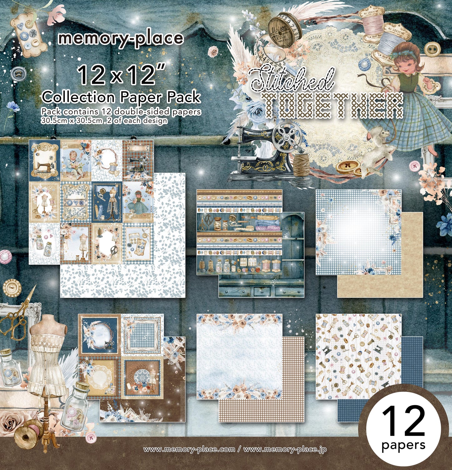 Memory Place Collection Pack 12"X12"-Stitched Together