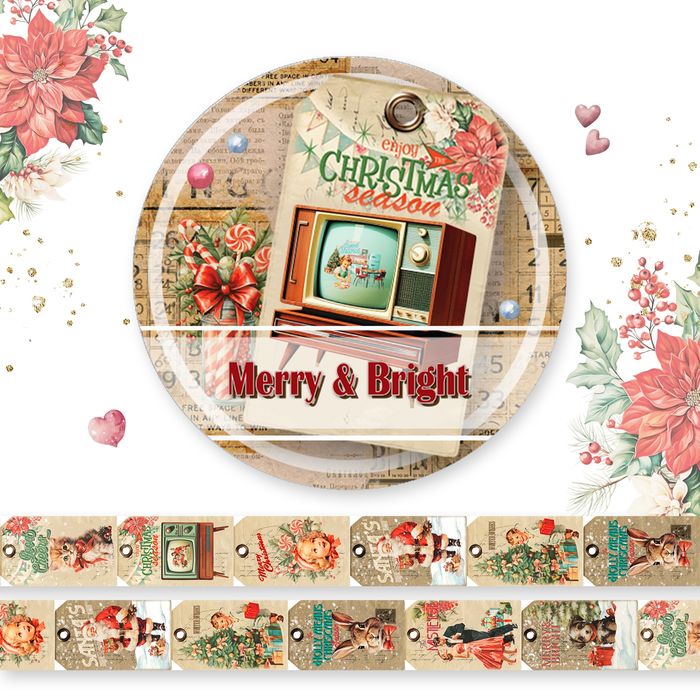 Memory Place Washi Tape 15mmX5m-Merry & Bright #2