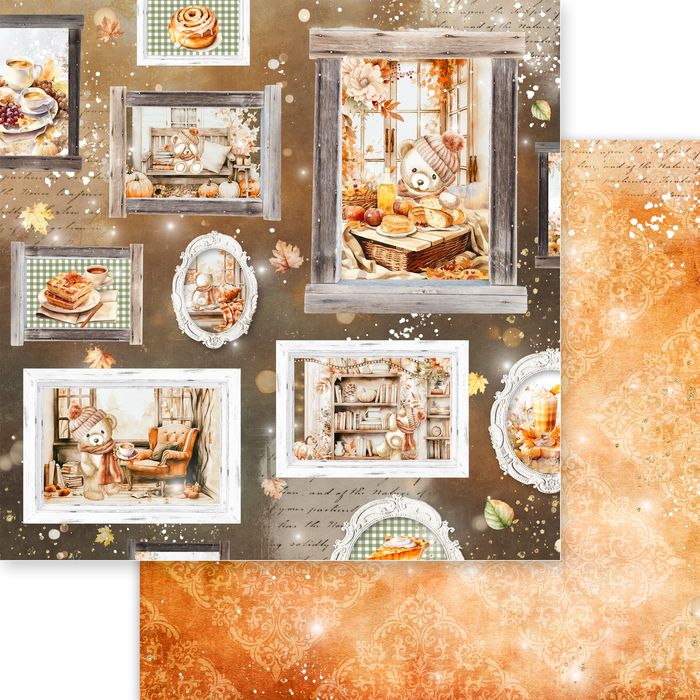 Beary Cozy Double-Sided Cardstock 12"X12"-Thankful