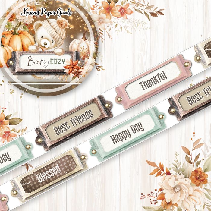 Memory Place Washi Tape 15mmX5m-Beary Cozy
