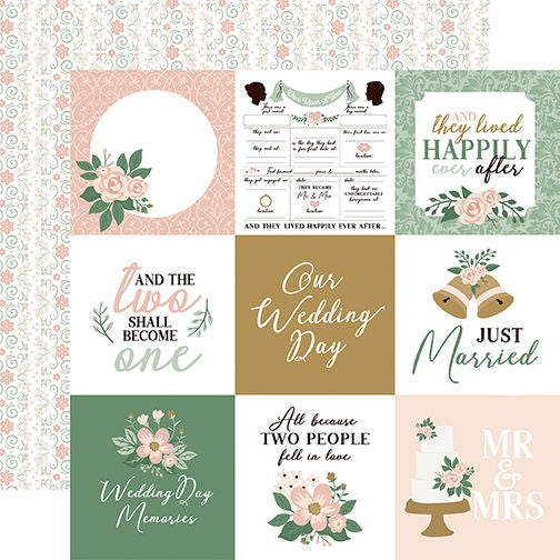 Marry Me 4x4 Journaling Cards 12x12 DS Patterned Paper (1 Sheet)