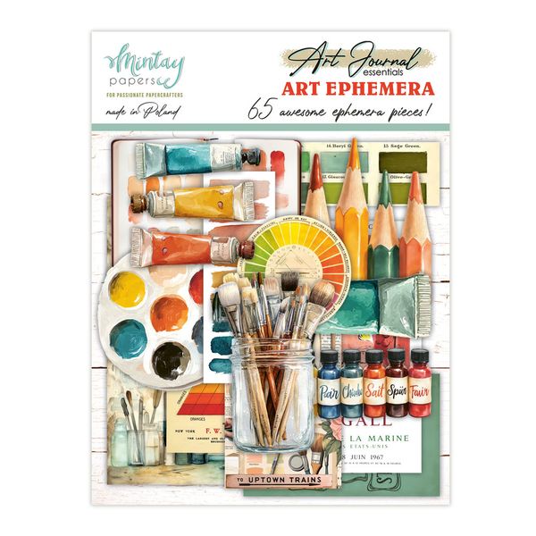 Mintay Art Art Journal Ephemera Pack, 65 pcs