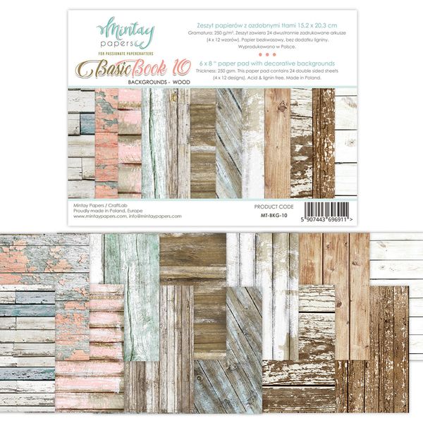 Mintay Wood Backgrounds 6 x 8 Basic Book