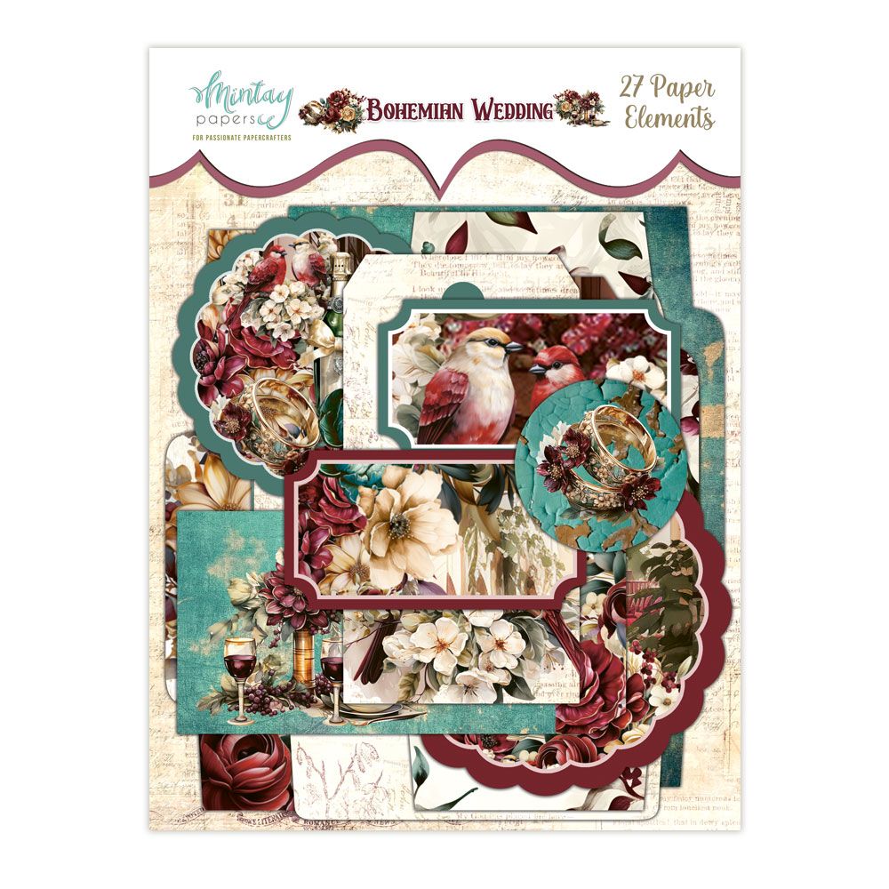 Mintay Bohemian Wedding Paper Elements