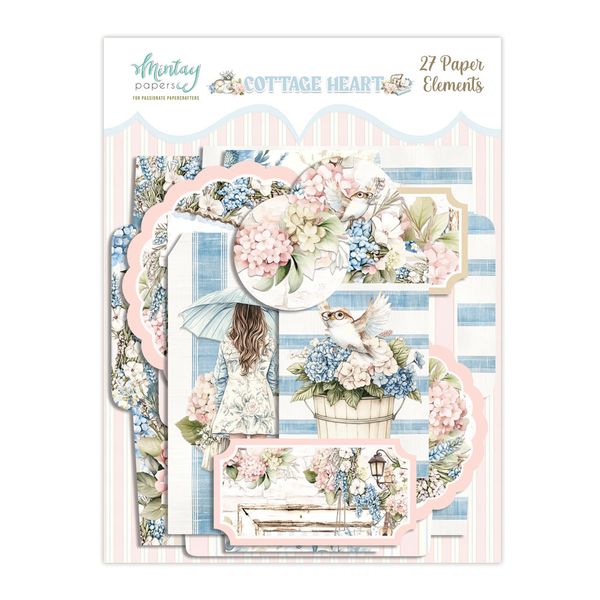 Mintay Cottage Heart Paper Elements, 27 pcs