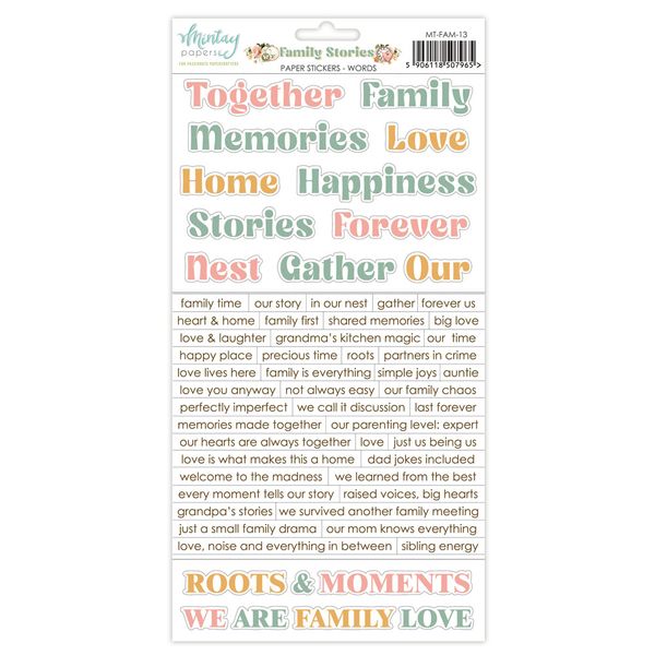 Mintay Family Stories: Words 6 x 12 Paper Stickers