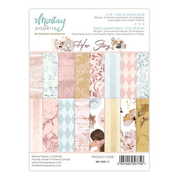 Mintay Her Story 6 x 8 Add-On Paper Pad