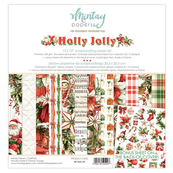 Mintay Holly Jolly 12 x 12 Paper Set
