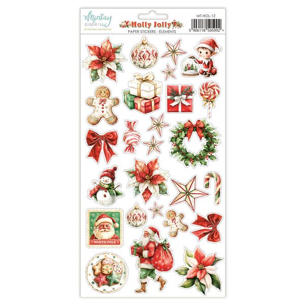 Mintay Holly Jolly Elements 6 x 12 Paper Stickers