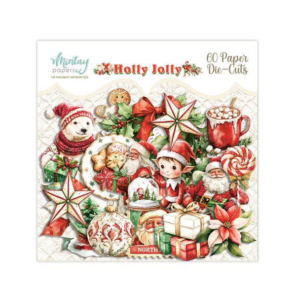 Mintay Holly Jolly Paper Die-Cuts, 60 pcs