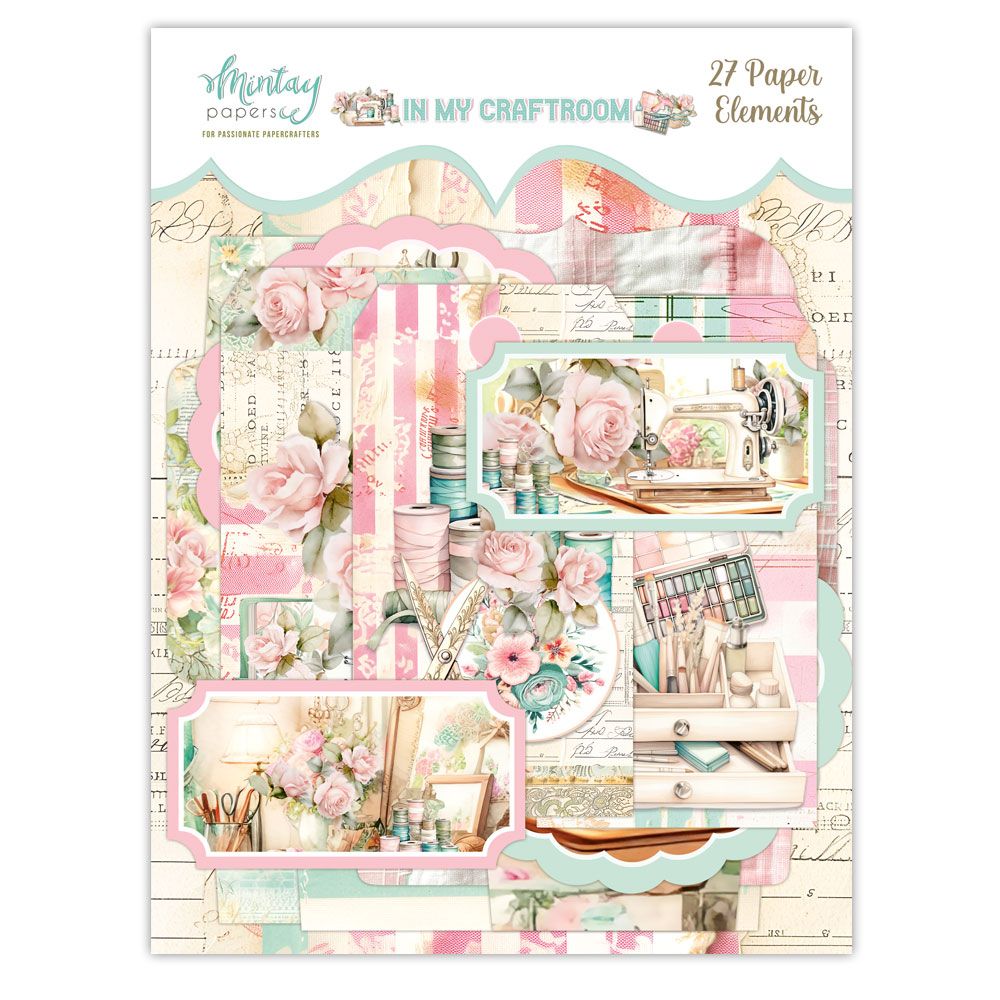 Mintay In My Craftroom Paper Elements, 27 pcs