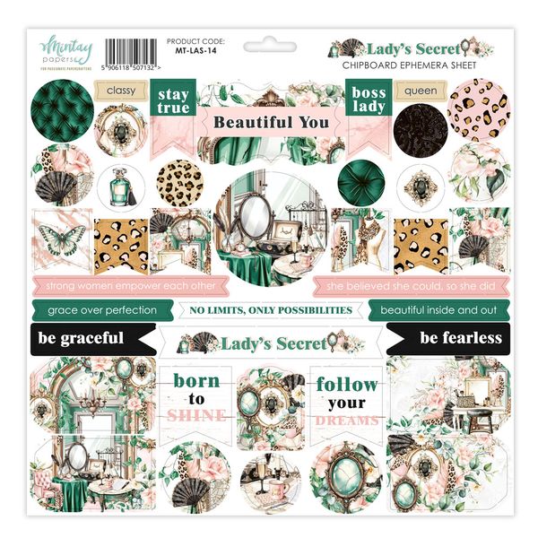 Mintay Lady's Secret 12 x 12 Chipboard Ephemera Sheet