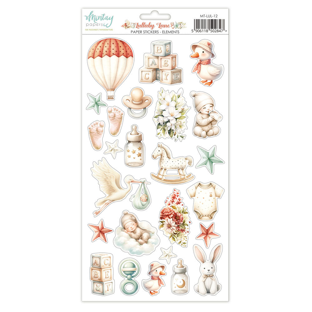 6 x 12 Paper Stickers - Lullaby Lane - Elements