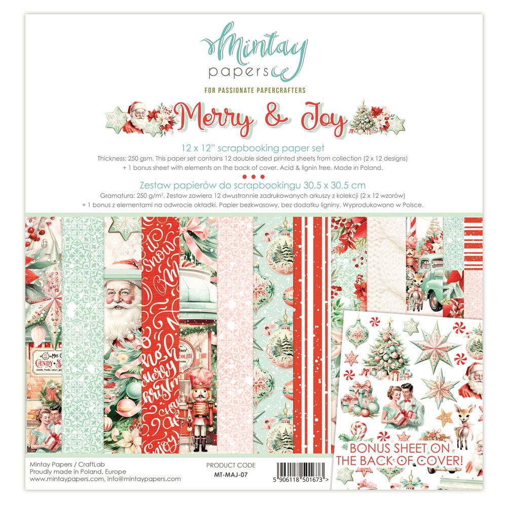 Mintay Merry & Joy 12 x 12 Paper Set